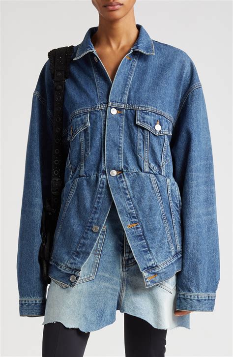 balenciaga swing denim jacket replica|balenciaga denim jacket women.